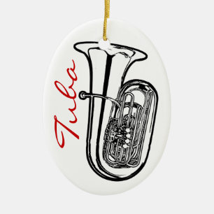 En Céramique Ornement de tuba - ovale