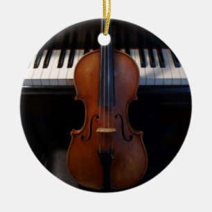 En Céramique Ornement de vacances de violon et de clavier