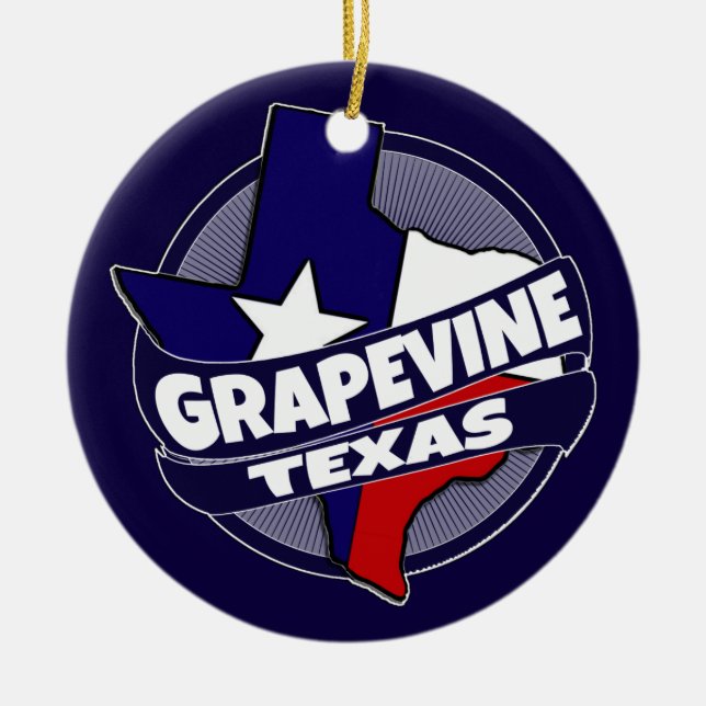En Céramique Ornement de vacances d'éclat de drapeau du Texas (Devant)
