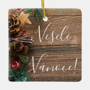 En Céramique Ornement de Veselé Vánoce Chrsitmas