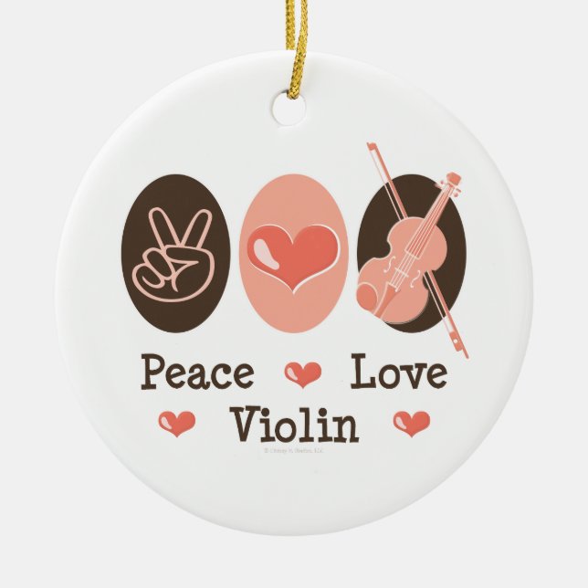En Céramique Ornement de violon d'amour de paix (Devant)