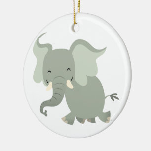 En Céramique Ornement d'éléphant joyeux caricature