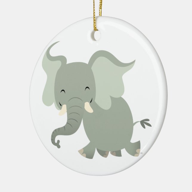 En Céramique Ornement d'éléphant joyeux caricature (Gauche)