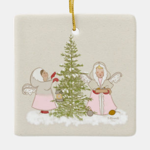 En Céramique Ornement des anges de Noël