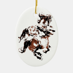 En Céramique Ornement des Chevaux sauvages