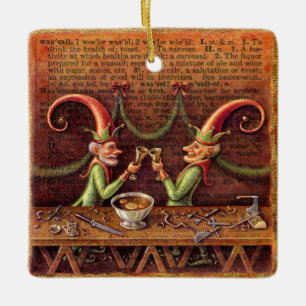 En Céramique Ornement des elfes de Père Noël, bière épicée