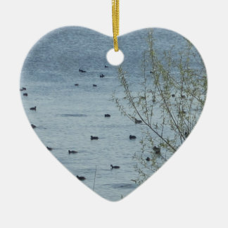 En Céramique Ornement des oiseaux du lac