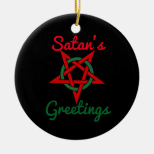 En Céramique Ornement des salutations de Satan