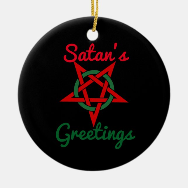 En Céramique Ornement des salutations de Satan (Devant)