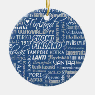 En Céramique Ornement des villes de la Finlande