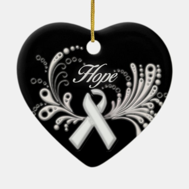 En Céramique Ornement d'espoir de cancer de poumon (Dos)