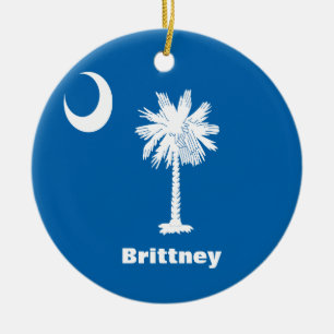 En Céramique Ornement d'État de Palmetto SC personnalisé