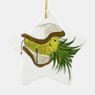 En Céramique Ornement d'étoile de logo d'ananas