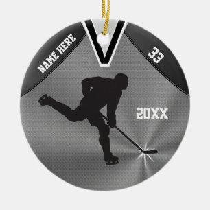 En Céramique Ornement d'hockey personnalisé par cool, 3 zones