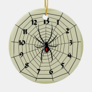 En Céramique Ornement d'horloge de toile d'araignée de 13