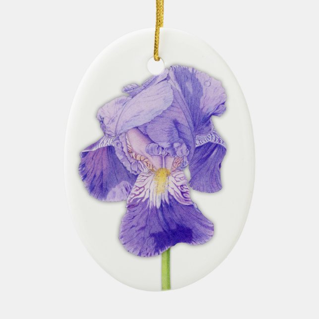 En Céramique Ornement d'Iris pourpre (Devant)