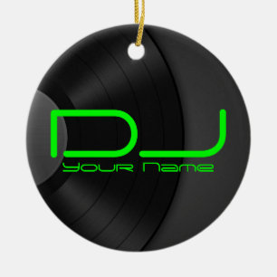En Céramique Ornement DJ avec fond de vinyle