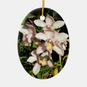 En Céramique Ornement d'orchidées de Cymbidium, personnaliser