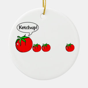 En Céramique Ornement drôle de plaisanterie de ketchup