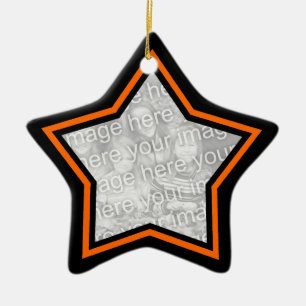 En Céramique Ornement du cadre étoile noir et orange