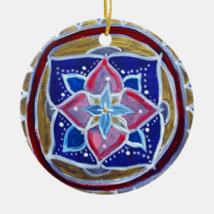 En Céramique Ornement du cercle de mandala bleu