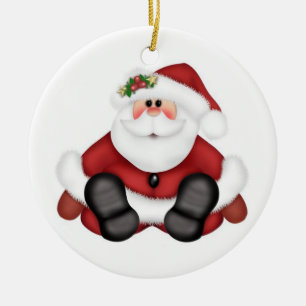 En Céramique Ornement du cercle de Noël/Père Noël