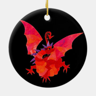 En Céramique Ornement du dragon rouge gallois
