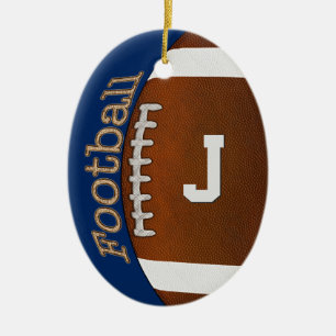 En Céramique Ornement du football de monogramme ou de nombre,