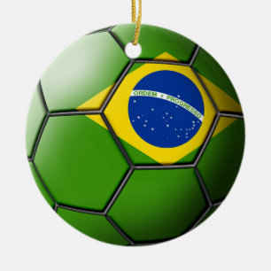En Céramique Ornement du football du Brésil