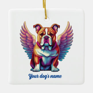 En Céramique Ornement du Mémorial des Chiens de Bulldog Angel