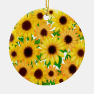 En Céramique Ornement européen gai de tournesols