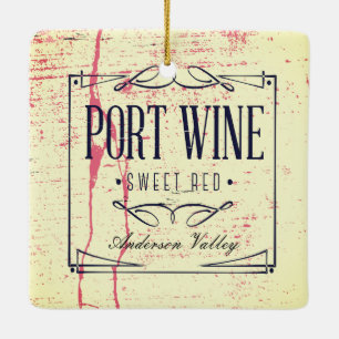 En Céramique Ornement fait sur commande de Noël de vin de port