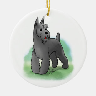 En Céramique Ornement fait sur commande de Schnauzer