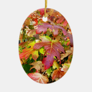 En Céramique Ornement 'Feuilles d'automne'