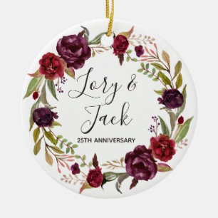 En Céramique Ornement floral de Noël pour l'anniversaire de