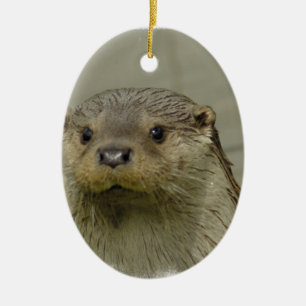 En Céramique Ornement géant de loutre de rivière