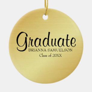 En Céramique Ornement Gold Graduation avec texte noir