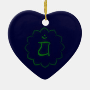 En Céramique Ornement Heart Chakra