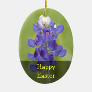 En Céramique Ornement heureux d'oeuf de pâques de Bluebonnets