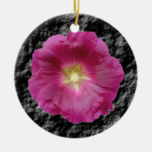 En Céramique Ornement Hollyhocks violet