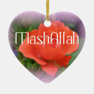 En Céramique Ornement islamique de rose rouge de Mashallah