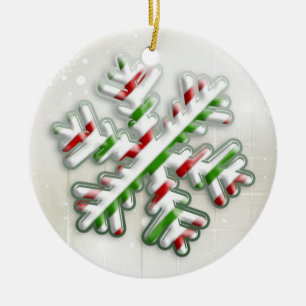 En Céramique Ornement italien de flocon de neige de Noël