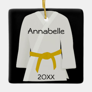 En Céramique Ornement jaune de ceinture d'arts martiaux