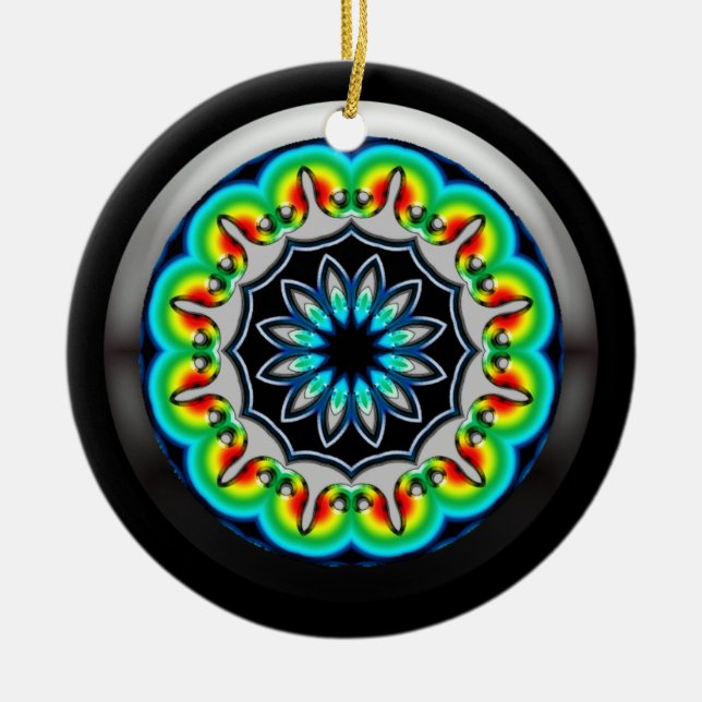 En Céramique Ornement Mandala de géométrie (Devant)