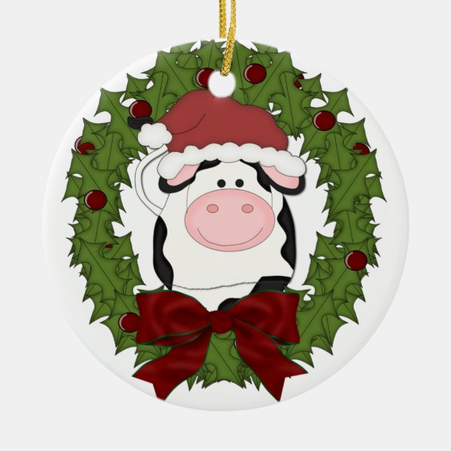 En Céramique Ornement mignon d'arbre de vacances de Noël de (Devant)