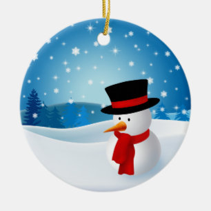 En Céramique Ornement mignon de bonhomme de neige