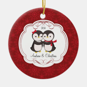 En Céramique Ornement mignon de Noël d'amour de couples de