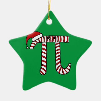 En Céramique Ornement mignon de Noël pi (arrière - plan vert)