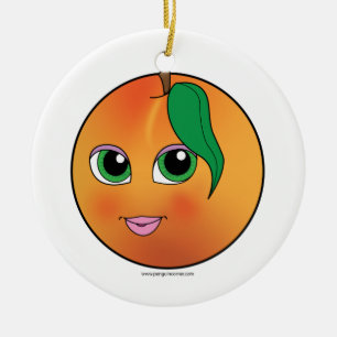 En Céramique Ornement mignon de sourire de pêche