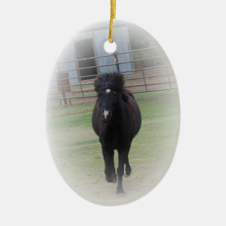 En Céramique Ornement noir de poney de gallois